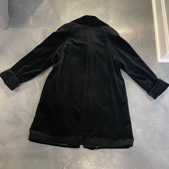 Vintage Black Velvet Opera Coat One Button Pockets‎ Lined Sz M Women’s READ - Picture 8 of 8
